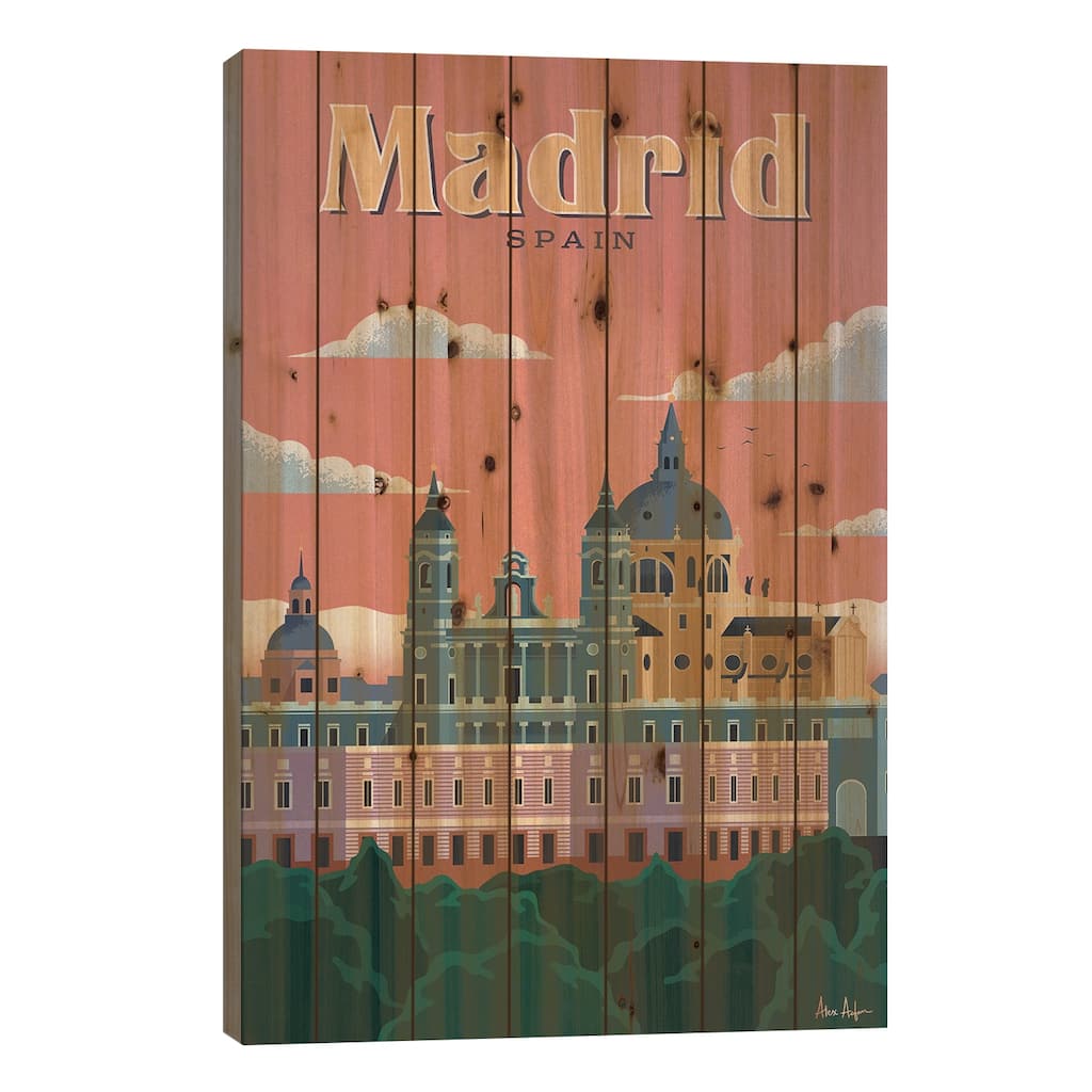 Madrid Print On Wood by IdeaStorm Studios - Multi-Color