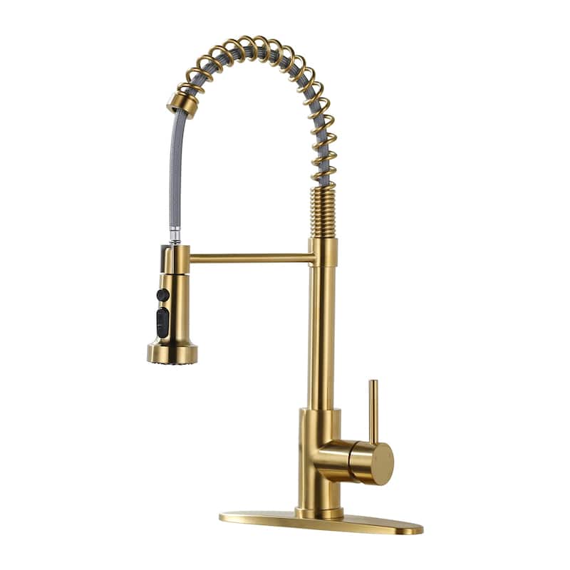WOWOW Commercial Pull Out Sprayer Kitchen Faucet