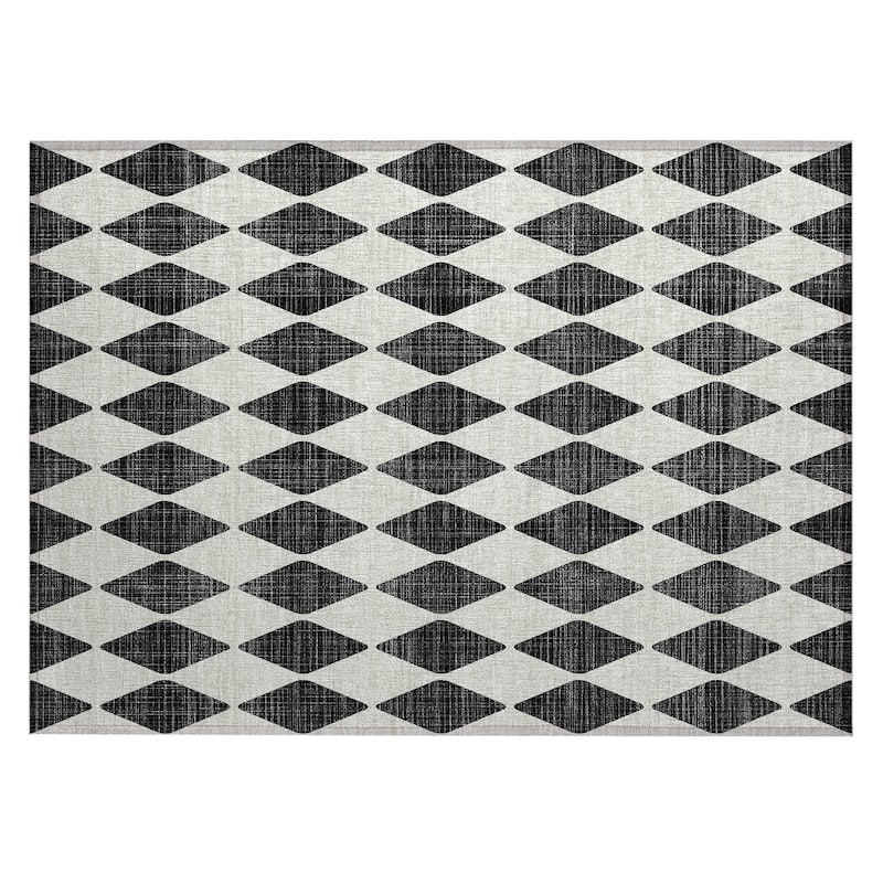 Machine Washable Indoor/ Outdoor Chantille Argyle Rug