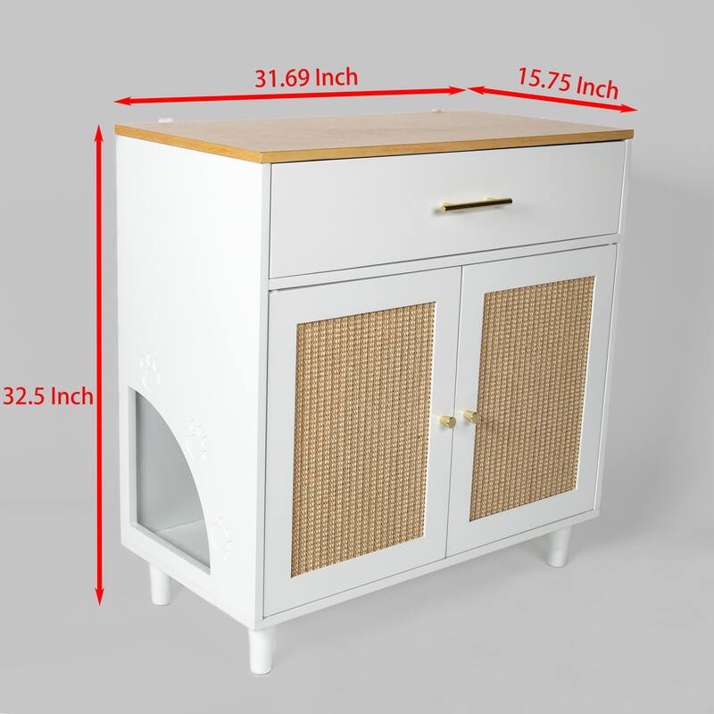 Wooden Pet House Sideboard with Scratch Pad