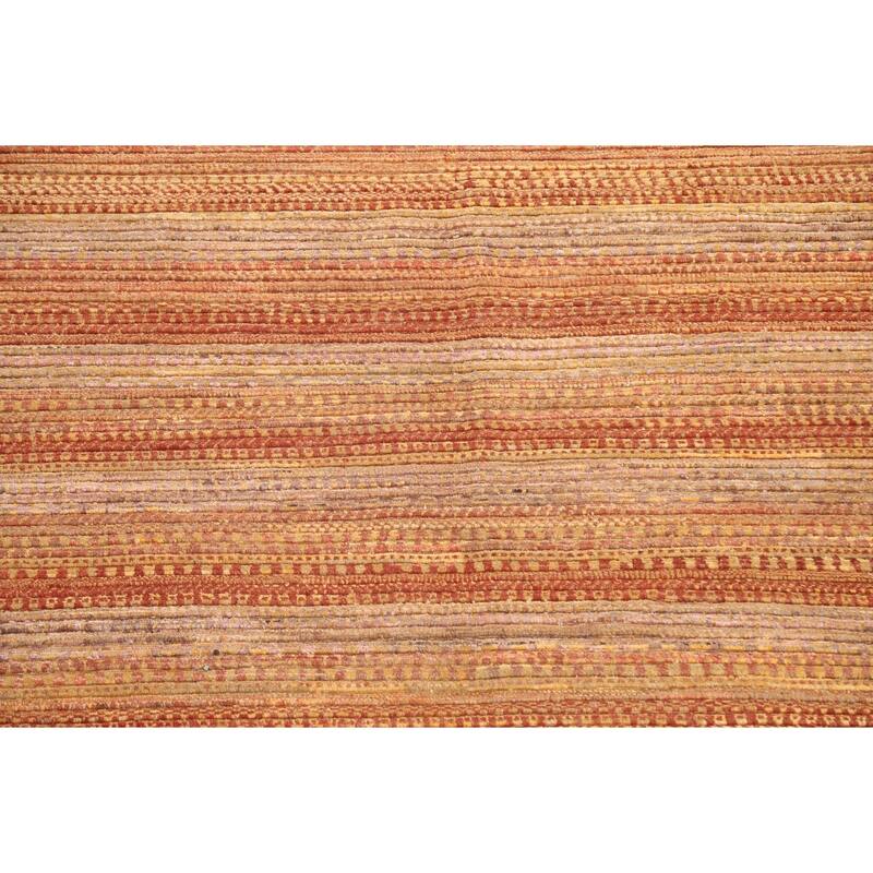 Striped Gabbeh Kashkoli Oriental Wool Area Rug Handmade Bedroom Carpet - 6'0" x 8'10"