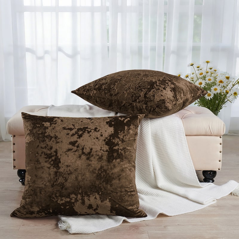 Rancho Crushed Velvet Throw Pillow Cover Set, NO INSERT