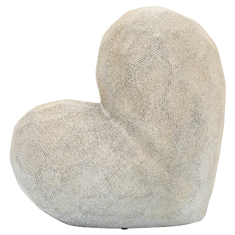 Modern Stone Ceramic Geometric Heart Sculpture