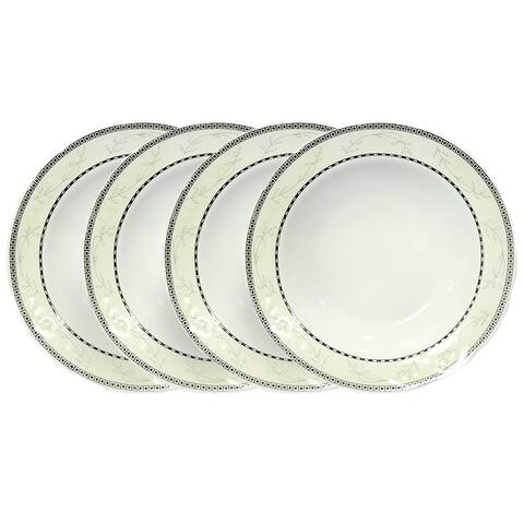 STP-Goods European Platinum Plated Porcelain Soup Plate 7.9" (Set of 4)