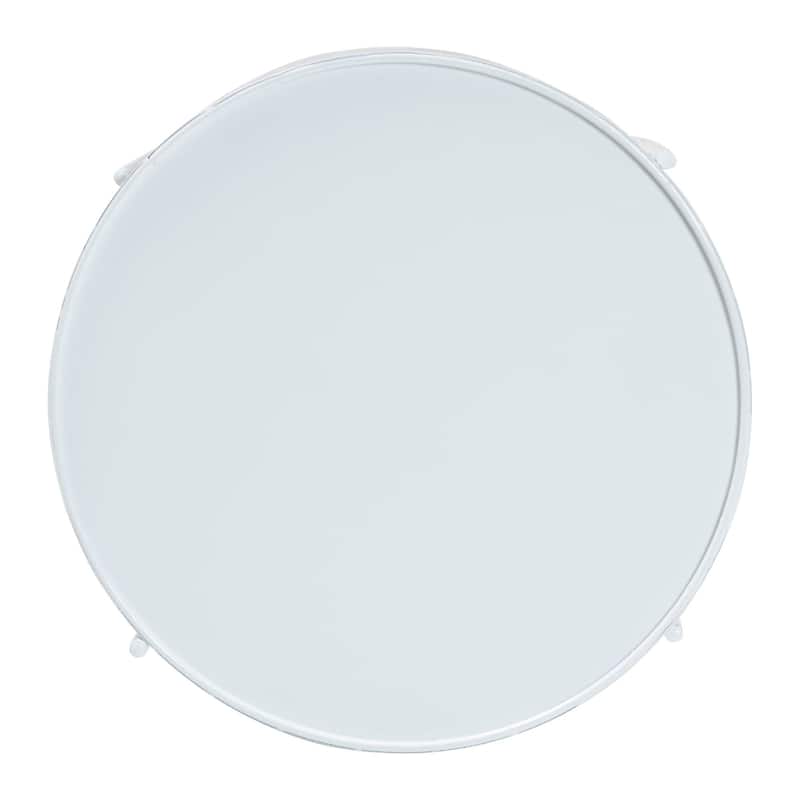 Laverne Metal Side Table with Scalloped Tray Top - Round Accent Table with Decorative Base for Indoor or Semi-Outdoor Use