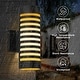 preview thumbnail 3 of 5, YANSUN 11.81 in. 2-Light Black Cylinder Modern E26 Base LED Indoor/Outdoor Porch Light Wall Lantern Sconce - 11.81 in.