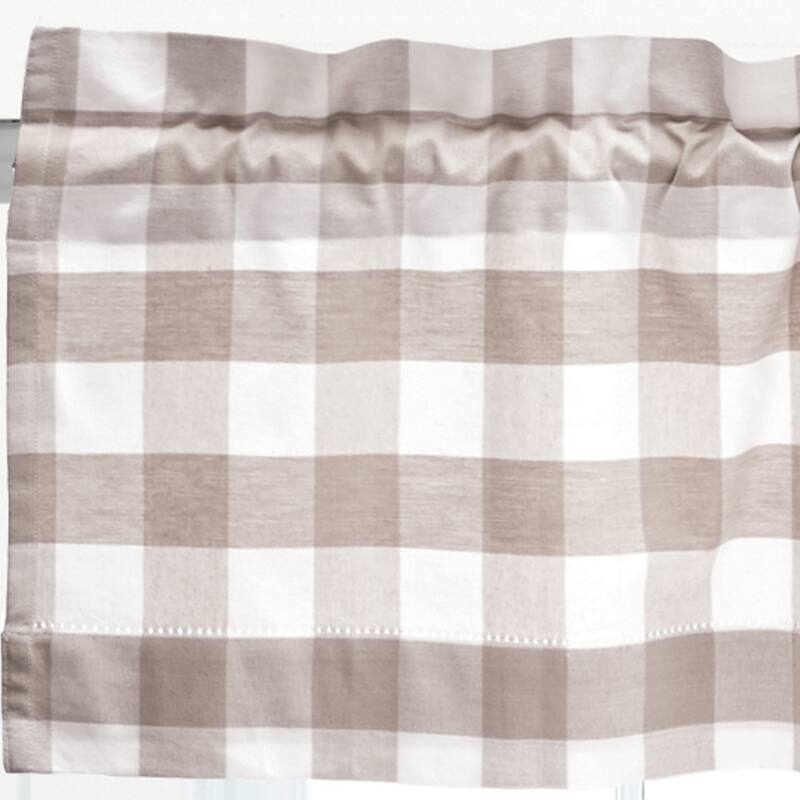 Franklin Check Cotton Window Curtain Valance Set of 2 - 15.5 x 72