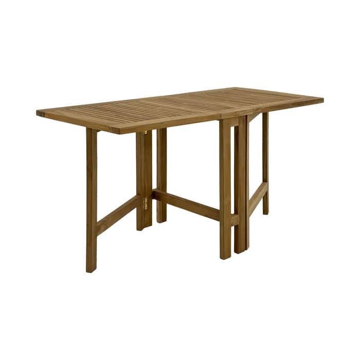 Nordic Teak Natural Wood Outdoor Rectangular Dual Folding Balcony Table - 51" - 51" x 25.5" x 28.74"