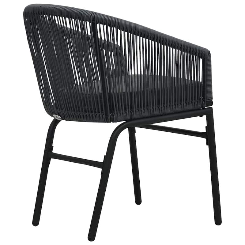 vidaXL Patio Chairs 2 Pcs Wicker Patio Dining Chair with Cushion PE Rattan