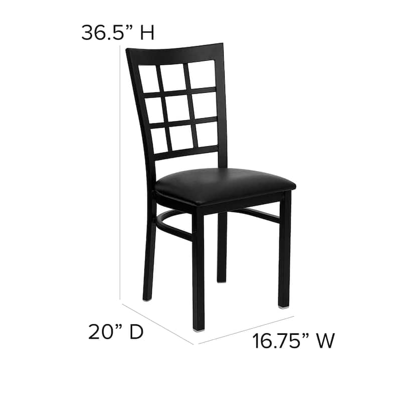 Window Back Metal Restaurant Chair - 16.75"W x 20"D x 36.5"H - 16.75"W x 20"D x 36.5"H