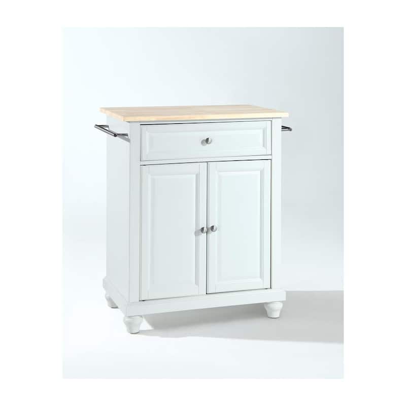 Kitchen Island Cart with Wood Top & Storage - Portable Kitchen Furniture for Small Spaces