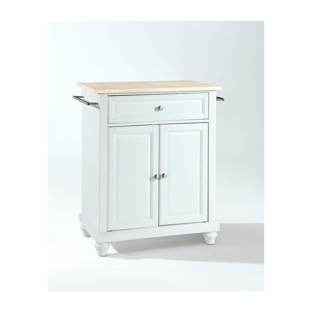 Kitchen Island Cart with Wood Top & Storage - Portable Kitchen Furniture for Small Spaces