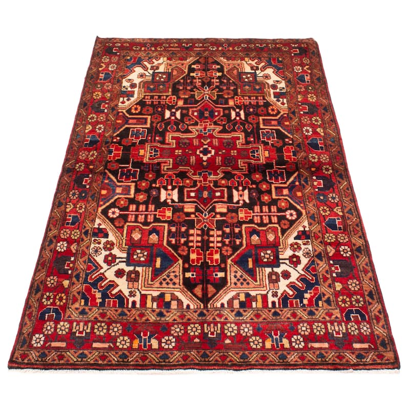 ECARPETGALLERY Hand-knotted Andelz Black Wool Rug - 4'5 x 7'10