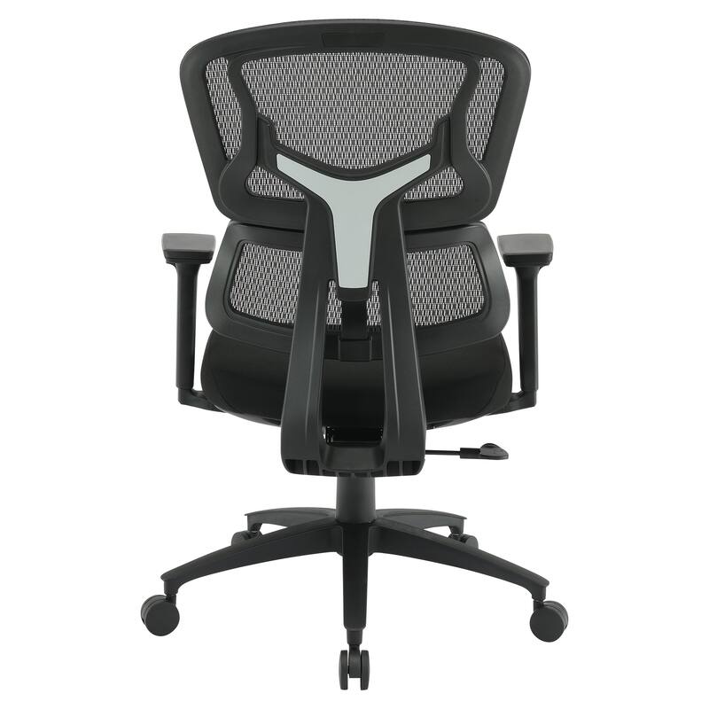 Black Mesh Managers Chair with Fabric Seat