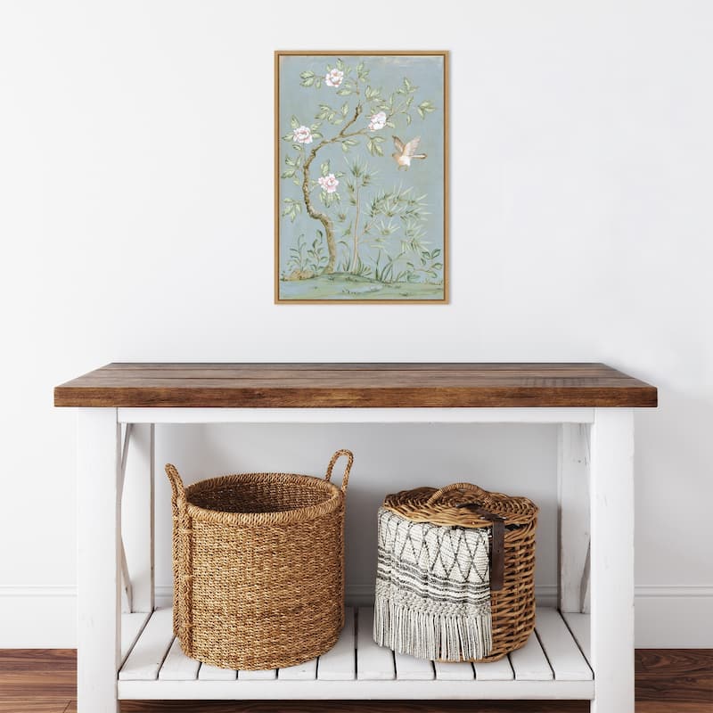 Spring Flower Mural II Blue by Julia Purinton Framed Canvas Wall Art Print - Sylvie Maple