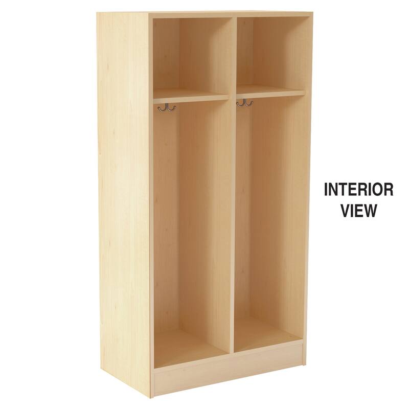 Double Locker Storage Unit - Locking Doors & Shelf - 30" x 18" x 59" - HomeStock