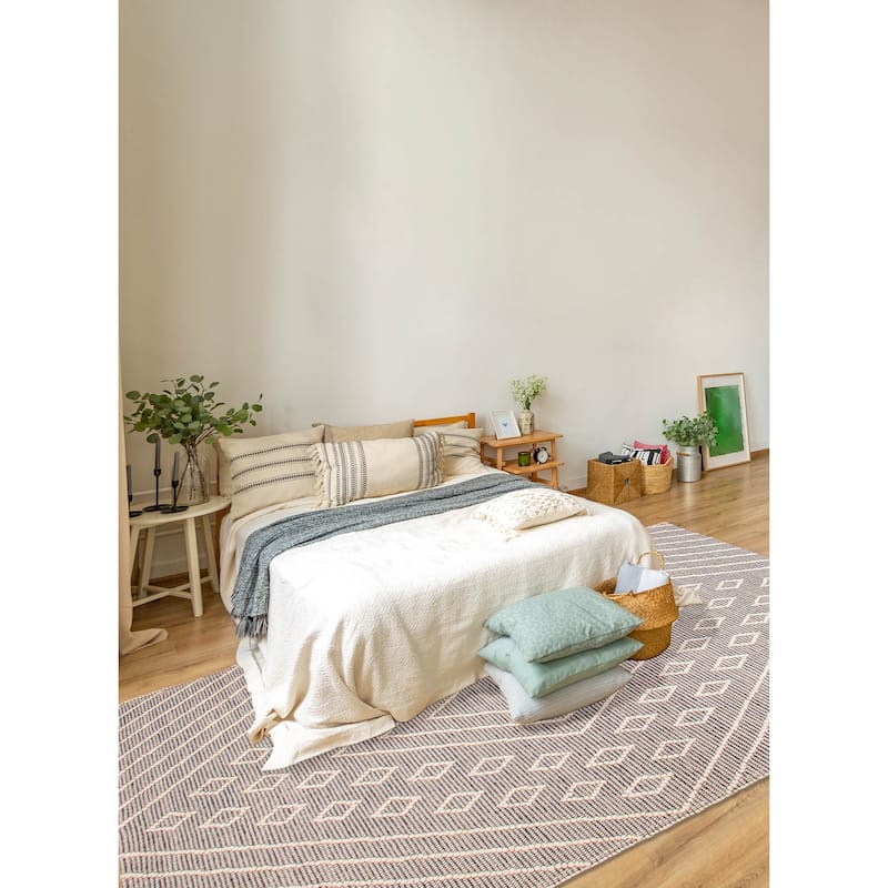 ECARPETGALLERY Braid weave Sienna Grey Wool Rug - 6'1 x 9'4