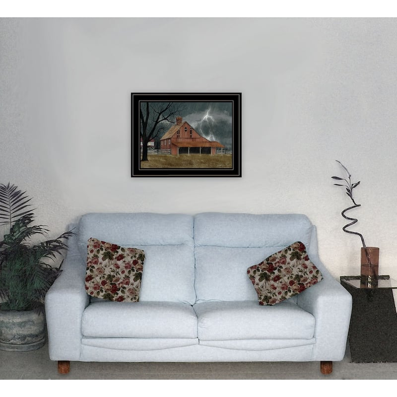 TrendyDecor4U Farmhouse "Dark and Stormy Night" Framed Print Wall Art by Billy Jacobs - Earthtone