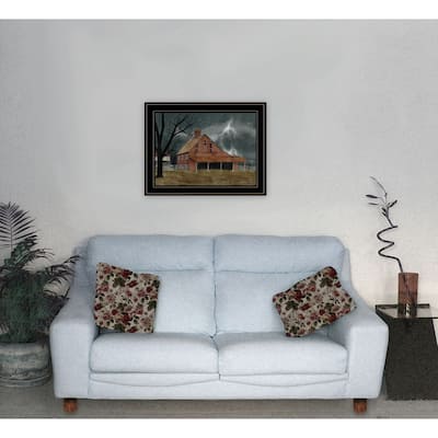 TrendyDecor4U Farmhouse "Dark and Stormy Night" Framed Print Wall Art by Billy Jacobs - Earthtone