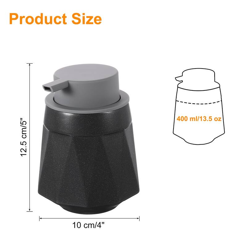 Foaming Soap Dispenser 400ml/13.5oz Ceramic Foaming Soap Pump for Home - Black