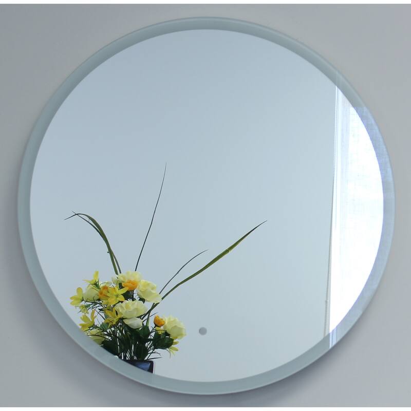 Miseno 20" W x 20" H Circular Frameless Wall Mounted Mirror with LED