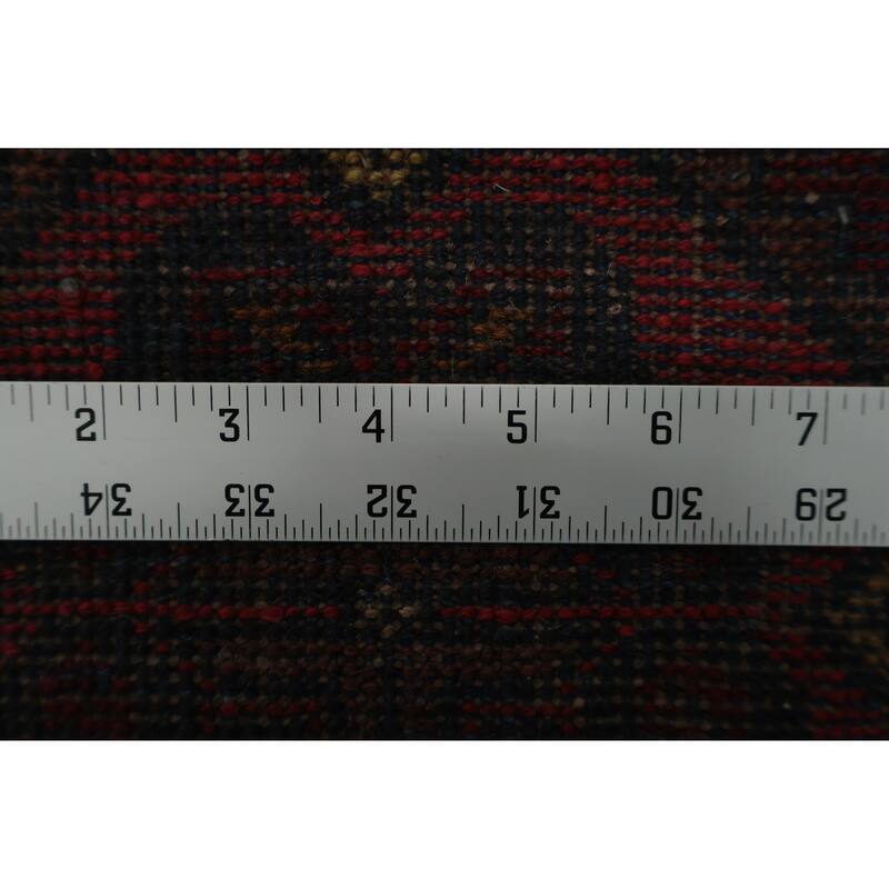 Hand Knotted Oriental 100% Wool Carpet Traditional Geometric Red Balouch Area Rug - 2' 1'' X 1' 6''