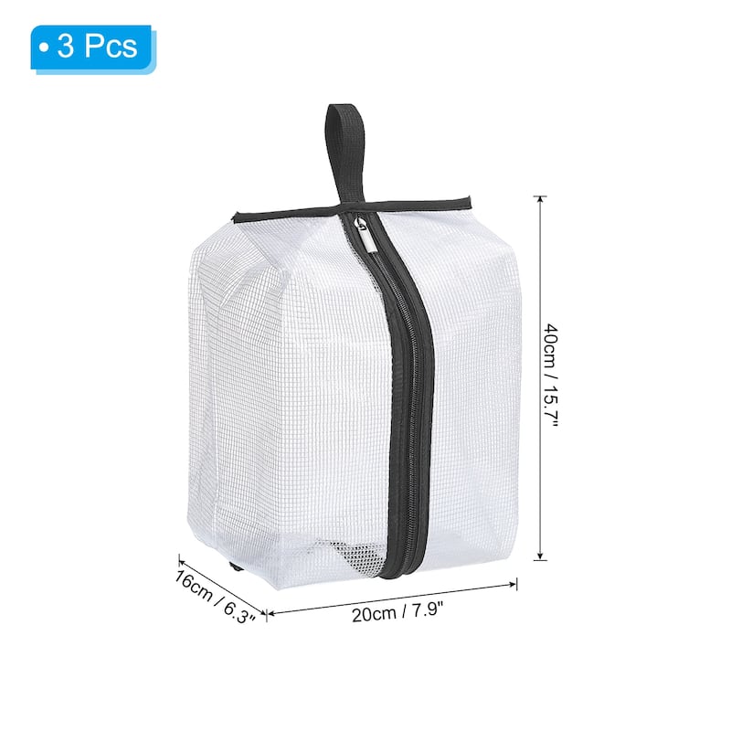 3pcs Shoe Bags for Travel, Foldable Transparent Shoes Pouch