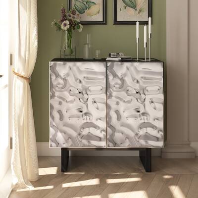 Clihome Furniture Silver Wood 2-Door Accent Cabinet