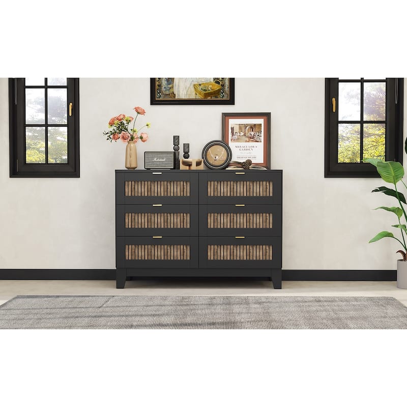 Rustic Farmhouse Style Dresser with 6 Drawers