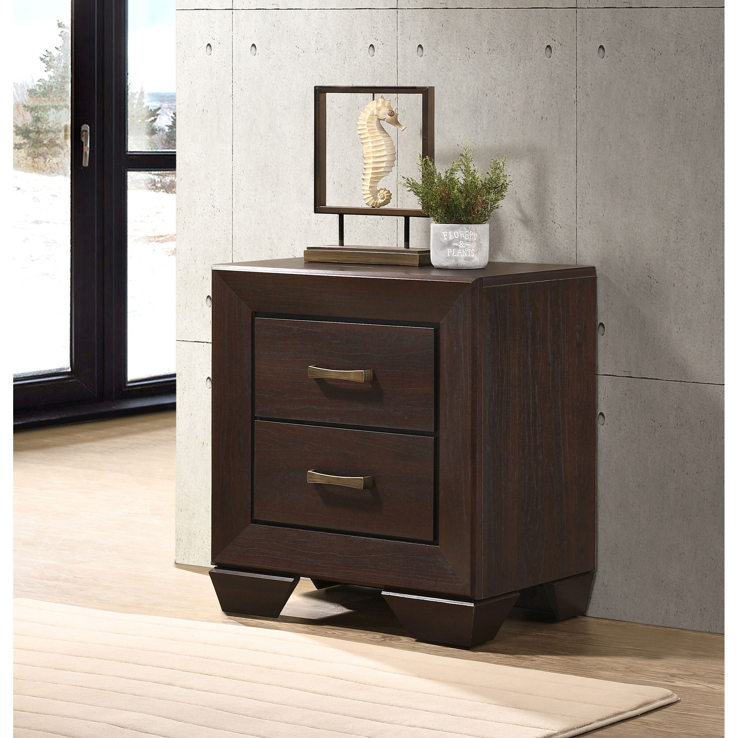 Kauffman Modern 2-Drawer Nightstand with Sleek Transitional Design  -image