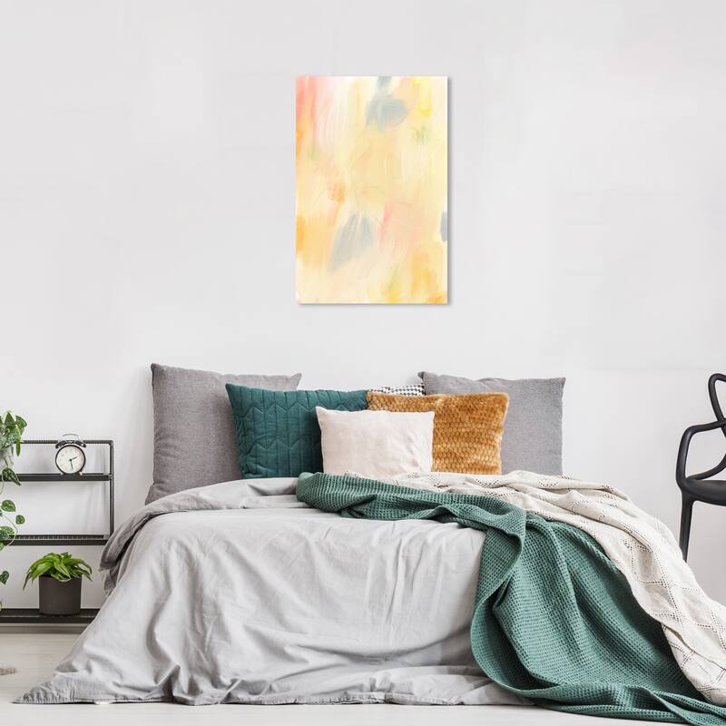 Wynwood Studio Canvas Abstract Subtle Summer Yellow and Light Yellow Modern & Contemporary Wall Art Canvas Print - 24 x 16