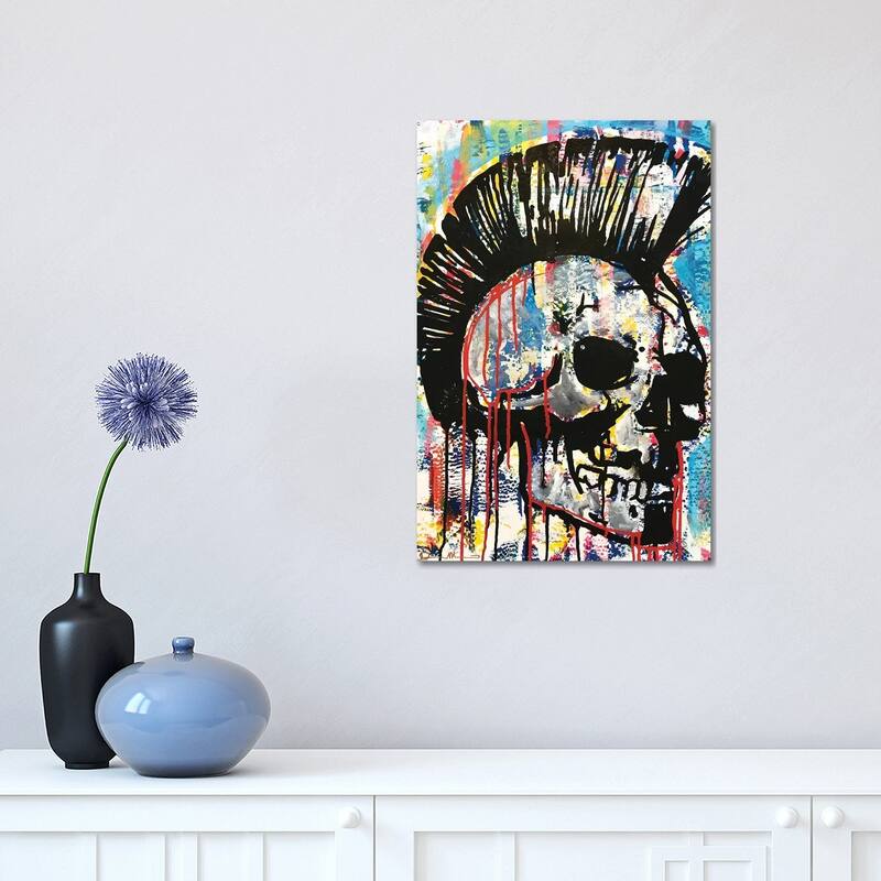 iCanvas "Punk Skull" by Dean Russo Canvas Print - 18x12x1.5