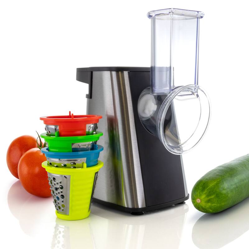 MegaChef 4 in 1 Electric Salad Maker with Assorted Grating Attachments