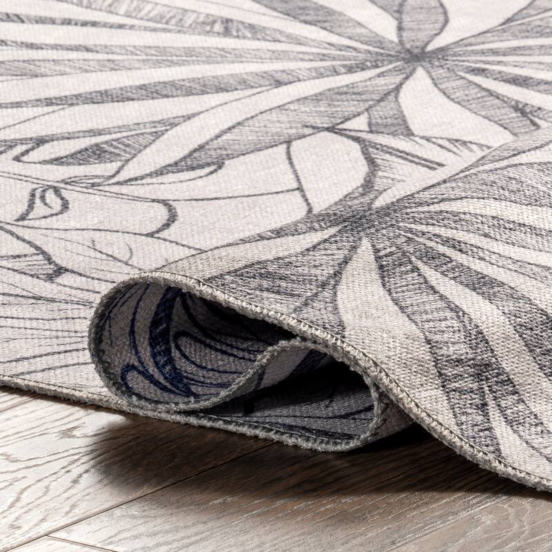 Nuloom Emilia SpinClean Tropical Machine Washable Reverisble Area Rug
