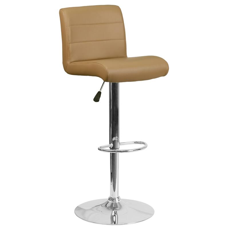 Vinyl Adjustable Height Barstool - 16.25"W x 19.5"D x 36.75" - 44.75"H