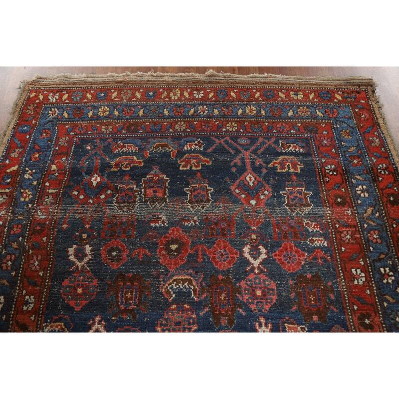 Antique Heriz Bakhshayesh Persian Area Rug Hand-Knotted Wool Carpet - 4'6"x 7'9"