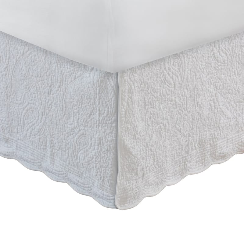 Muka Paisley Quilted Twin Bed Skirt, Cotton Drop, Polyester Platform ...