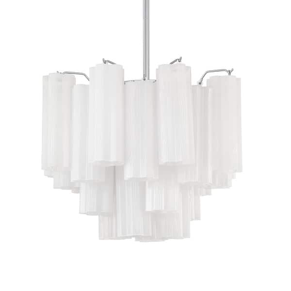 slide 2 of 10, Crystorama Lighting Group ADD-300-WH Addis 4 Light 18" Wide Waterfall Polished Chrome