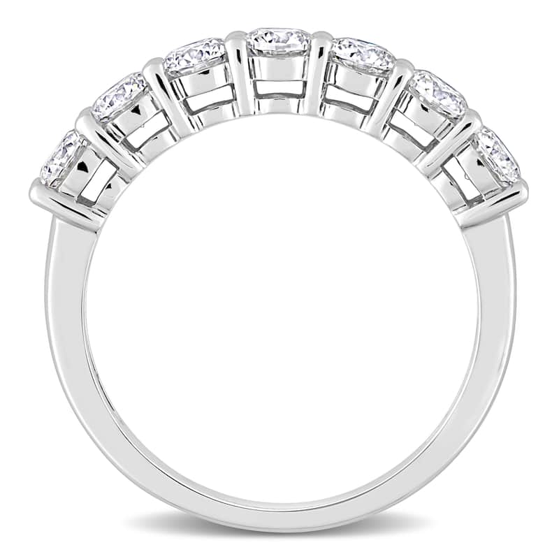 Miadora 1ct DEW Moissanite Stackable Semi-Eternity Band Ring in 10k White Gold