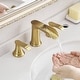 preview thumbnail 33 of 33, Double Handle Three-Hole Bath Waterfall Faucet with Drain