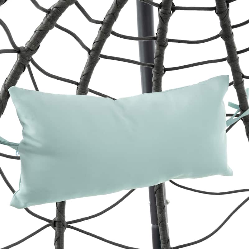 Steel Frame Wicker Egg Chair with Stand and Indoor/Outdoor Hanging Swing Chair
