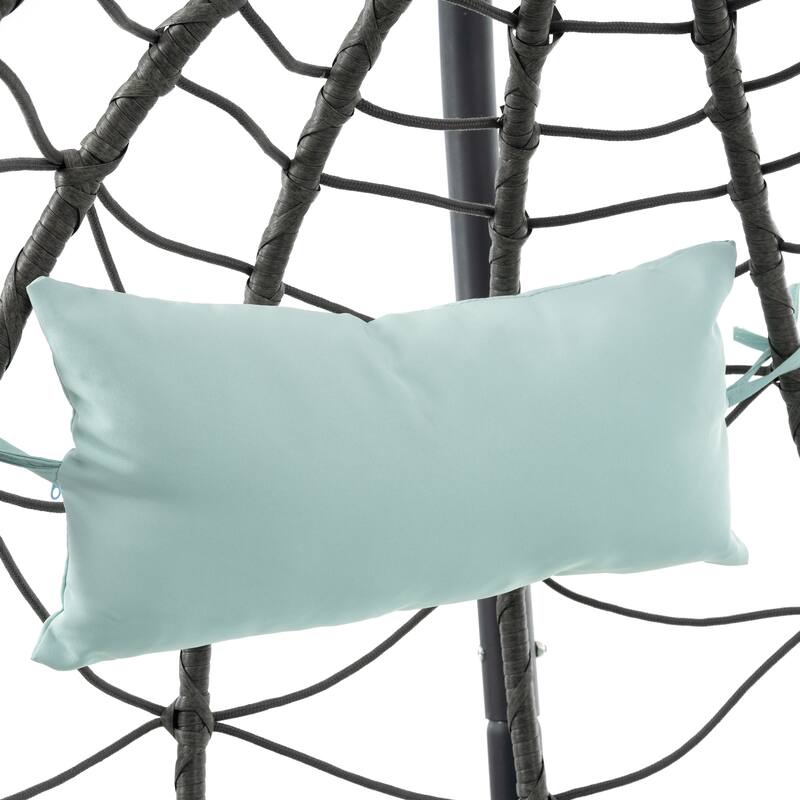 Steel Frame Wicker Egg Chair with Stand