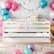 preview thumbnail 17 of 46, Modern Twin Size Low Loft Bed With Full Safety Fence,Climbing Ladder,Storage Drawers and Trundle