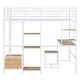preview thumbnail 11 of 30, Full Size High Loft Bed Metal Storage Bed Frame w/ Desk, Stool, Cabinet