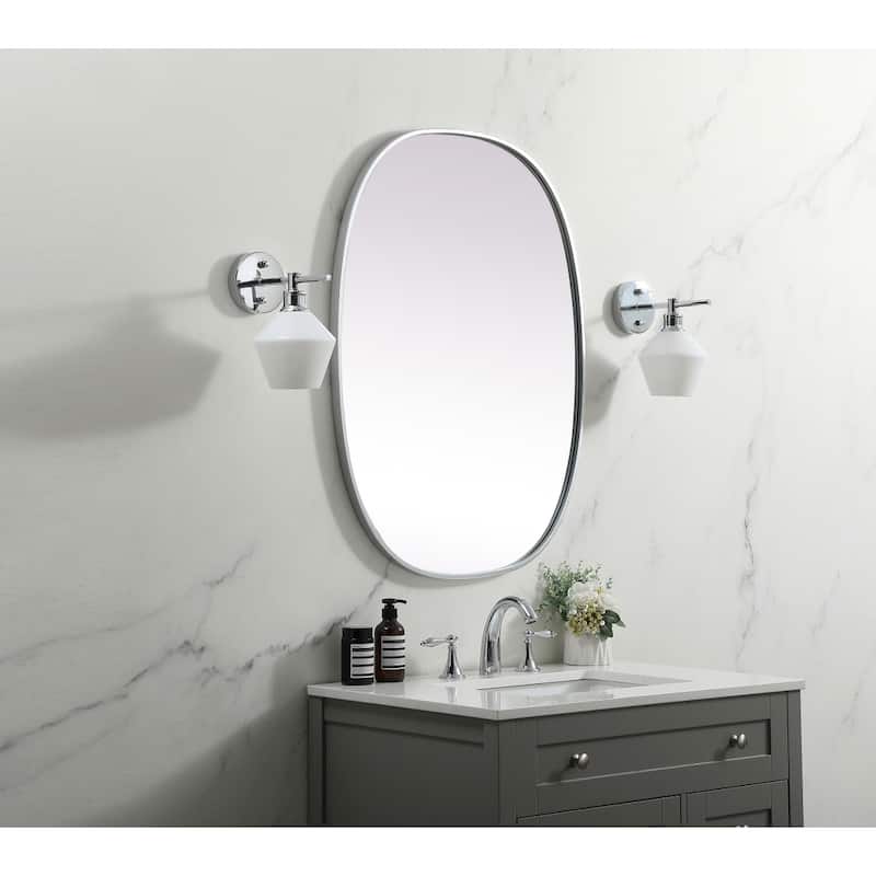 Indigo Home Metal Frame Oval Mirror 27x36 Inch