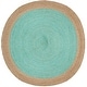 preview thumbnail 29 of 125, SAFAVIEH Handmade Natural Fiber Charlyne Bordered Round Jute Rug 10' Round - Aqua/Natural - Round
