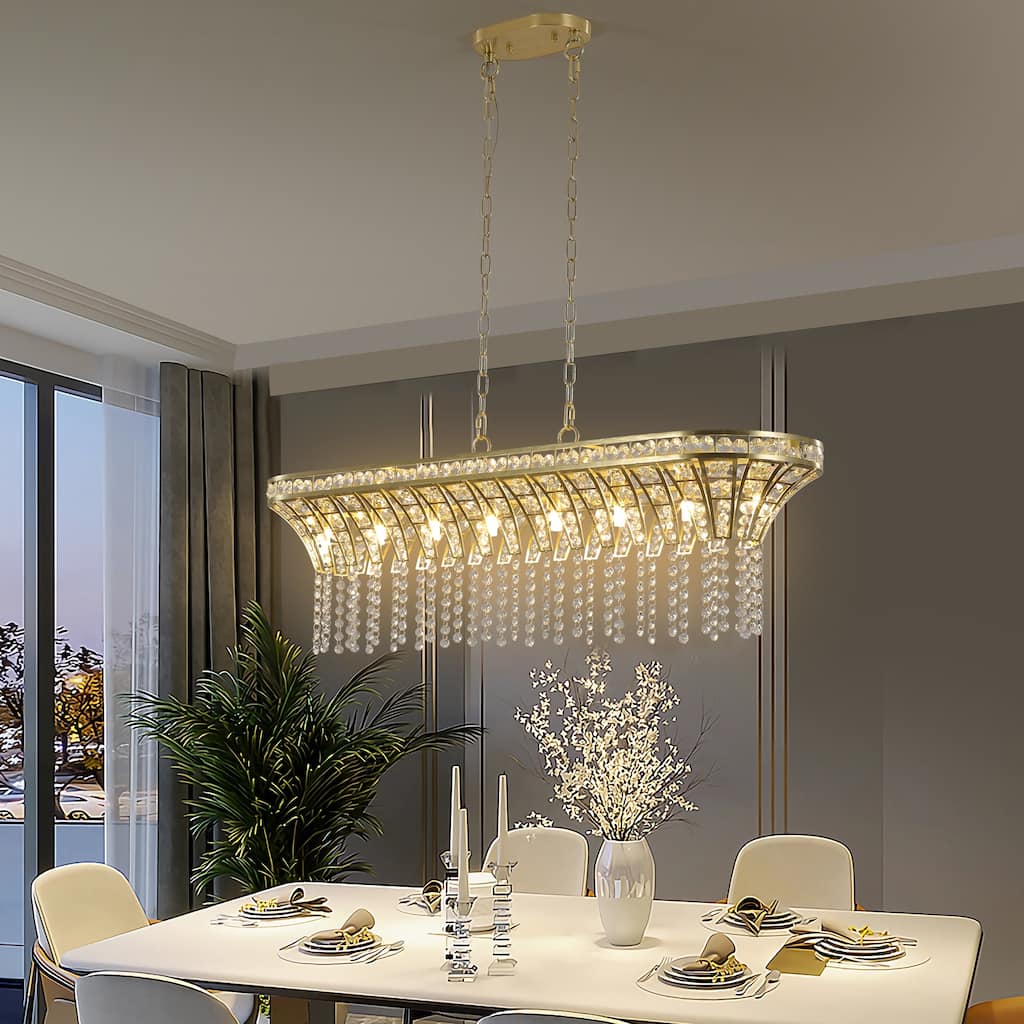 Elegant Kitchen Island Geometric Chandelier Ceiling Lighting, Gold Hanging Ceiling Lighting Fixtures for Bedroom