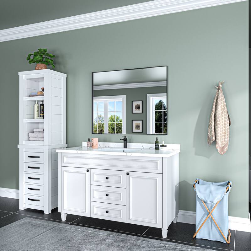 TOOLKISS Aluminum Alloy Round & Right Angle Frame Vanity Mirror
