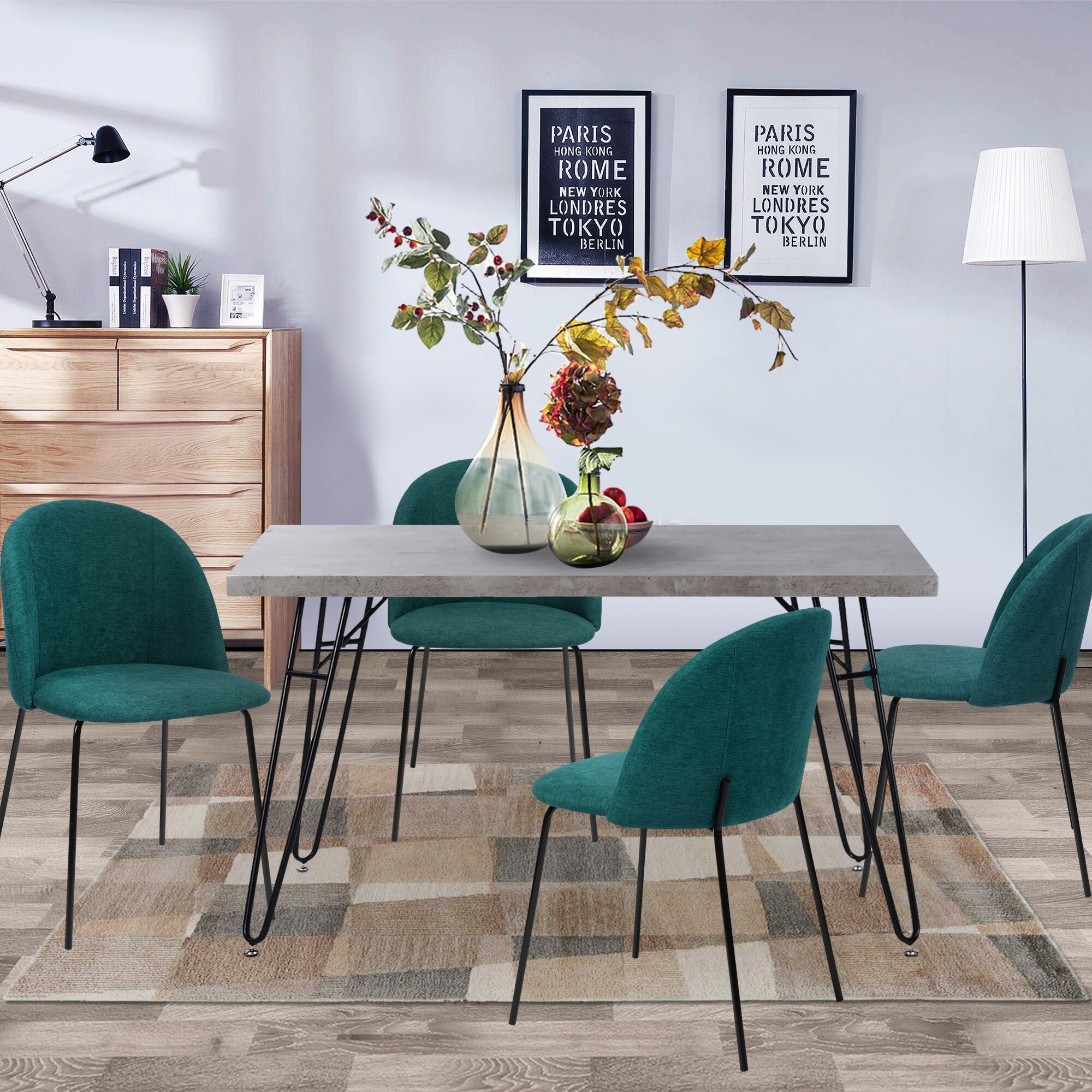 Shop Carson Carrington Idemala Brushed Fabric Dining Chairs Set