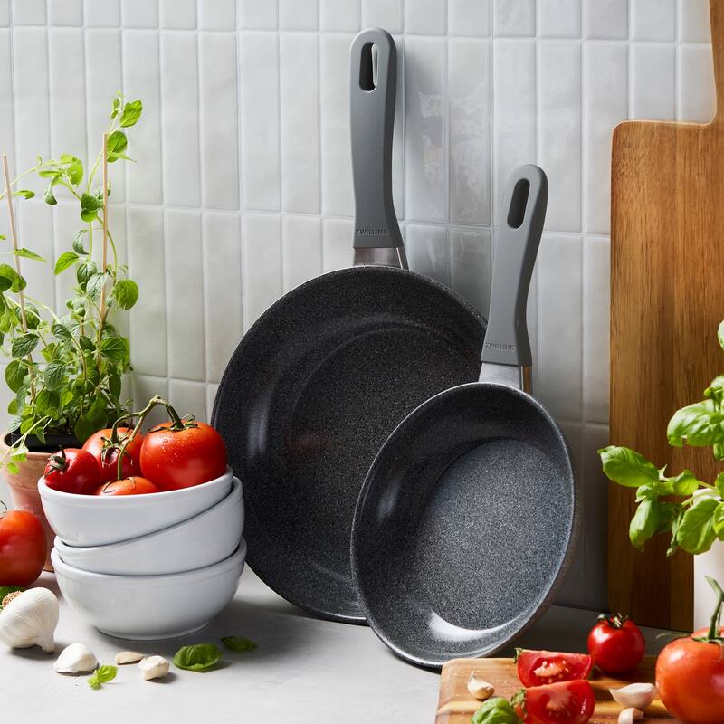 ZWILLING Parma Plus Ceramic 2-pc Aluminum Ceramic Nonstick Fry Pan Set - Grey
